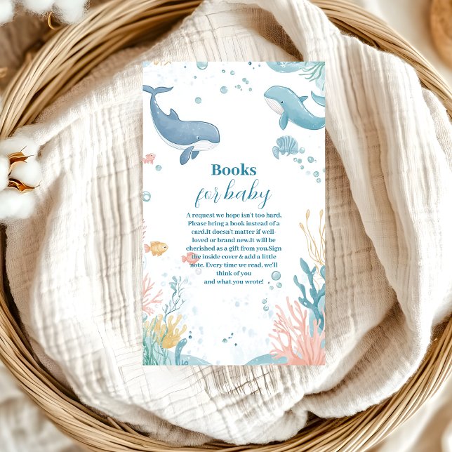 Cartão De Informações Moderno sob o mar Neutra Books para Bebê (Criador carregado)
