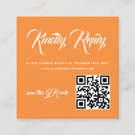 Cartão De Informações Moderno Sunset Orange QR RSVP