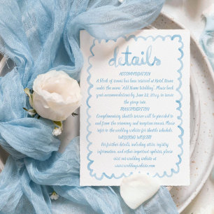 Cartão De Informações Moldura Azul Crepuscular Ilustrada à Mão Divertida