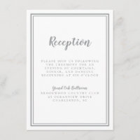 Moldura Branca Simples Recepção de Casamento Cinza