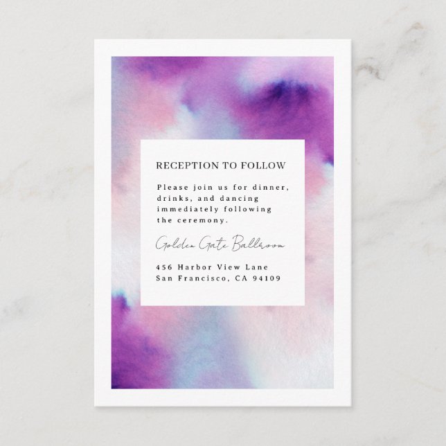 Cartão De Informações Moldura com Cor de Água (Frente)