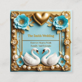Cartão De Informações Moldura de Casamento de Cisne Para Decoração de Ca
