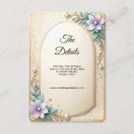 Cartão De Informações Moldura Floral Decorativa Detalhe Enclosure