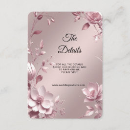 Cartão De Informações Moldura Floral Rosa Delicada Detalhe Enclosure