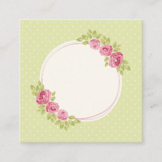 Cartão De Informações Moldura Floral Vintage Shabby Chic com Rosas