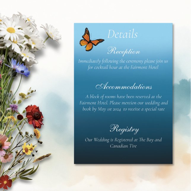 Cartão De Informações Monarca Borboletas Azul (Criador carregado)