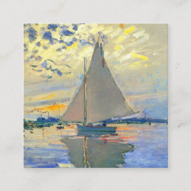 Cartão De Informações Monet Sailboat no Le Petit-Gennevilliers (Frente)