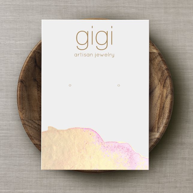 Cartão De Informações Monitor Dourado de Abstrato de Aquarela Grande (Criador carregado)