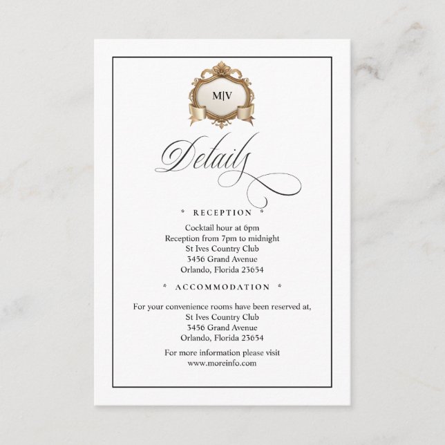 Cartão De Informações Monogram Creat QR Code Enclosure Card (Frente)