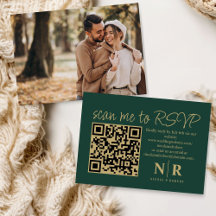 Monograma de Casamento Código QR RSVP com Elegante