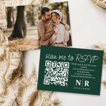 Monograma de Casamento Código QR RSVP com Elegante
