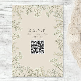 Cartão De Informações Monograma de Casamento RSVP QR com Respiração de B