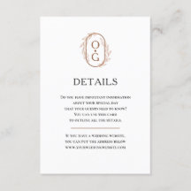 Monograma elegante Detalhes de casamento
