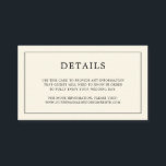 Cartão De Informações Monograma Simples de Creme para Casamento Elegante<br><div class="desc">Cartão simples de recinto de casamento com um design moderno e elegante com seus detalhes cercados por uma fina borda e seu monograma no verso. Todos os elementos de design são pretos sobre um fundo neutro marfim / creme e podem ser alterados na ferramenta de edição de design. Um design...</div>