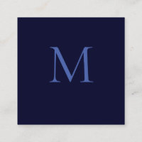 Monograma Único Clássico Azul Negro