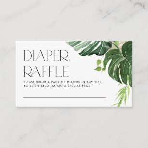 Cartão De Informações Monstera Tropical Summer Fralda Raffle