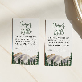 Cartão De Informações Montagens de fralda Raffle Watercolor