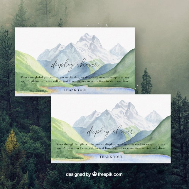 Cartão De Informações Montanhas - chá de exibição (Criador carregado)