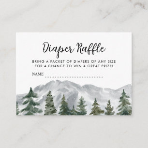 Cartão De Informações Montanhas Pine Forest Fralda Raffle