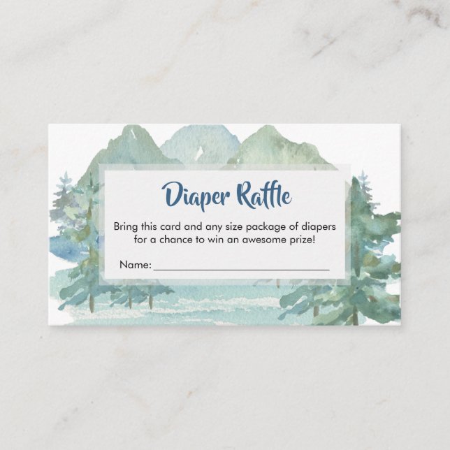 Cartão De Informações Montanhas Russas Aventuram Fralda Raffle (Frente)