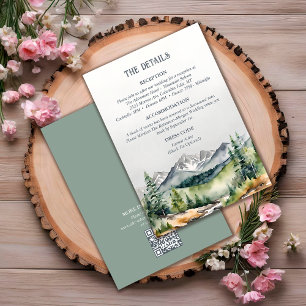 Cartão De Informações Montanhas Rústicas Querem Detalhes De Casamento De