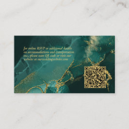 Cartão De Informações Moody Ink Emerald Dourado Abstrato Website ID988