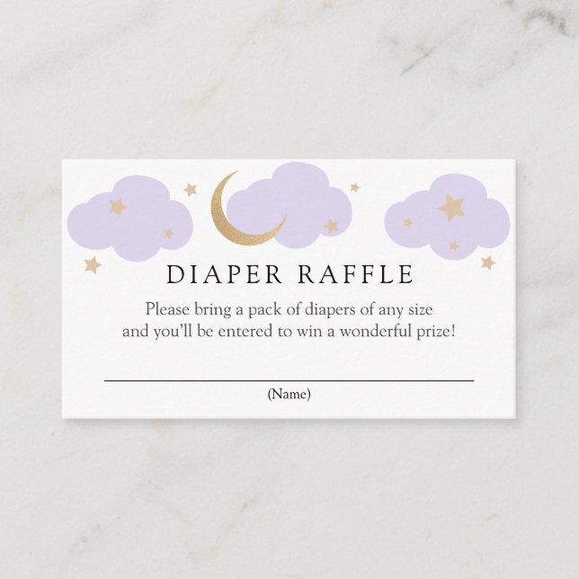 Cartão De Informações Moon and Stars Diaper Raffle insert card (Frente)