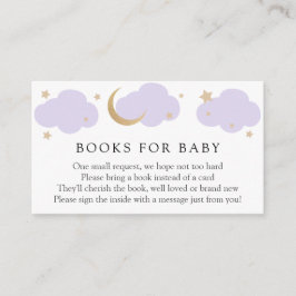 Cartão De Informações Moon and Stars Purple Books for Baby insert card