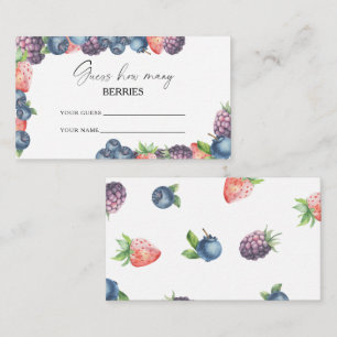 Cartão De Informações Morango doce - adivinha quantas bagas de caça