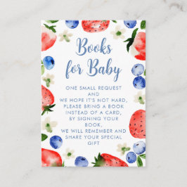 Cartão De Informações Morango e Livros de Amoras para Bebê