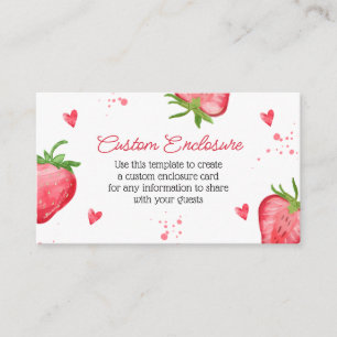 Cartão De Informações Morangueiro Aquarela Personalizado