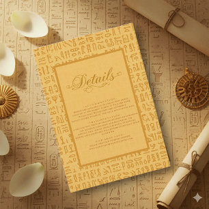 Cartão De Informações Motivos Hieroglíficos do Antigo Egito Casamento Eg