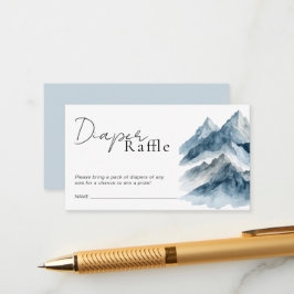 Cartão De Informações Mountains Baby Shower Diaper Raffle Ticket