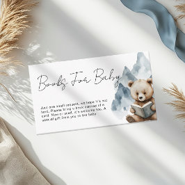 Cartão De Informações Mountains Bear Safari Baby Shower Books Request