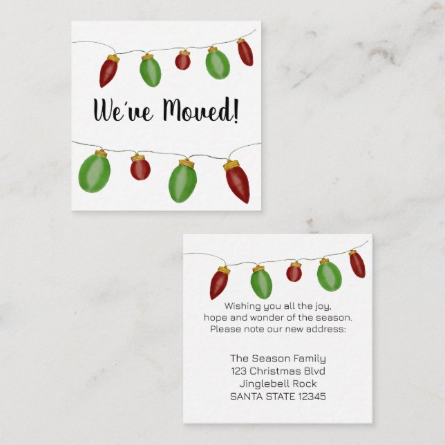 Cartão De Informações Movimentamos a placa de gabinete das luzes da árvo (Frente/Verso)