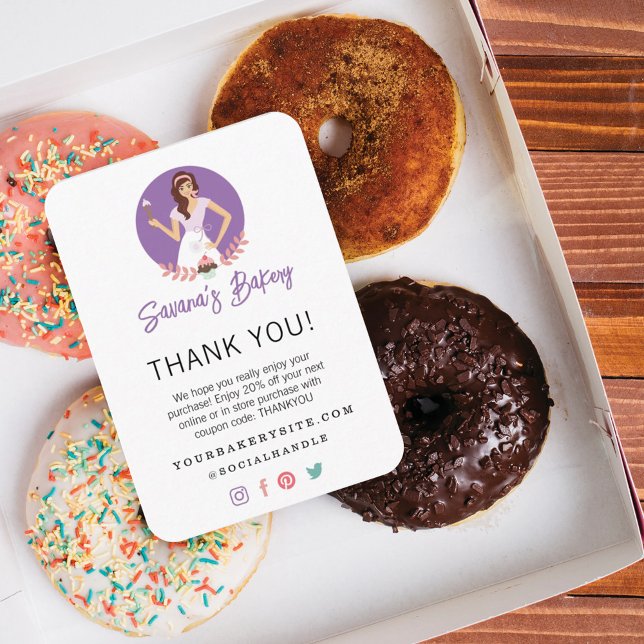 Cartão De Informações Muito Obrigado, Utensílios e doces para mulheres d (Criador carregado)