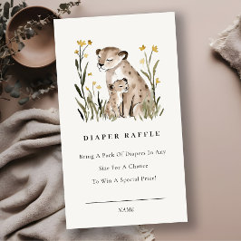 Cartão De Informações Mum Baby Tiger Foliage Diaper Raffle Baby Shower