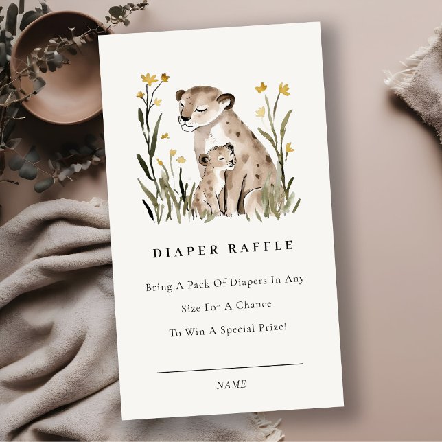 Cartão De Informações Mum Baby Tiger Foliage Diaper Raffle Baby Shower (Criador carregado)