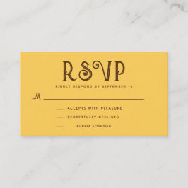 Cartão De Informações Mustard Vintage Boho RSVP