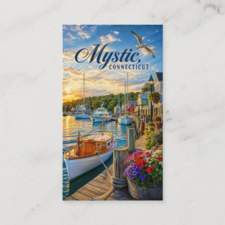 Cartão De Informações Mystic, Connecticut Harbor Sunset