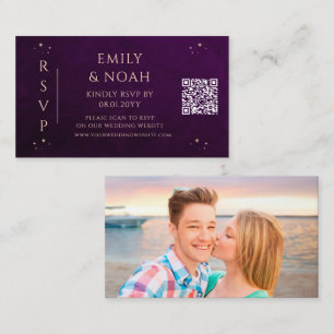 Cartão De Informações Mystical Rainbow Profundo Plum Budget QR Code RSVP