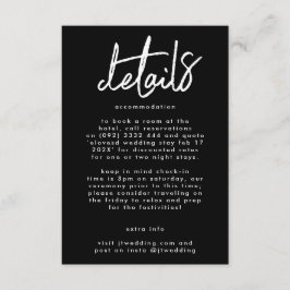 Cartão De Informações Na moda Modern Custom Names Premium Wedding