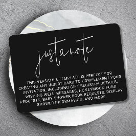 Cartão De Informações Na moda moderno minimalista simples apenas uma not