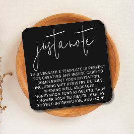 Cartão De Informações Na moda Moderno Mínimo Simples Apenas Um Quadrado 