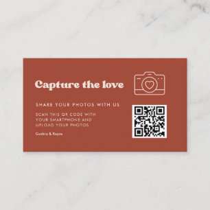 Cartão De Informações Na moda retro Terracotta Capture o amor