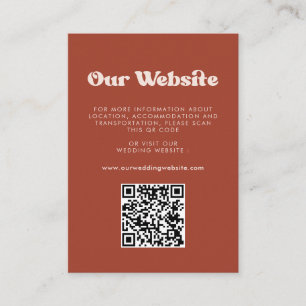 Cartão De Informações Na moda retro Terracotta Código QR website de casa
