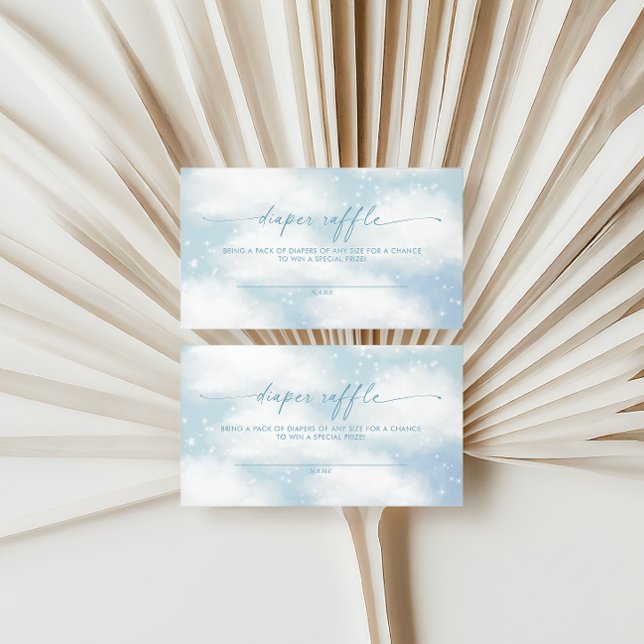 Cartão De Informações Na Nuvem Nine Dreamy Clouds Blue Fralda raffle (Criador carregado)