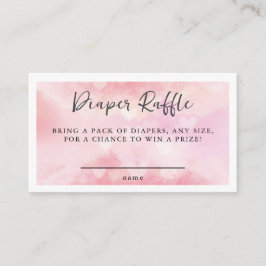 Cartão De Informações Na Nuvem Nine Dreamy Pink Watercolor Chá de fralda