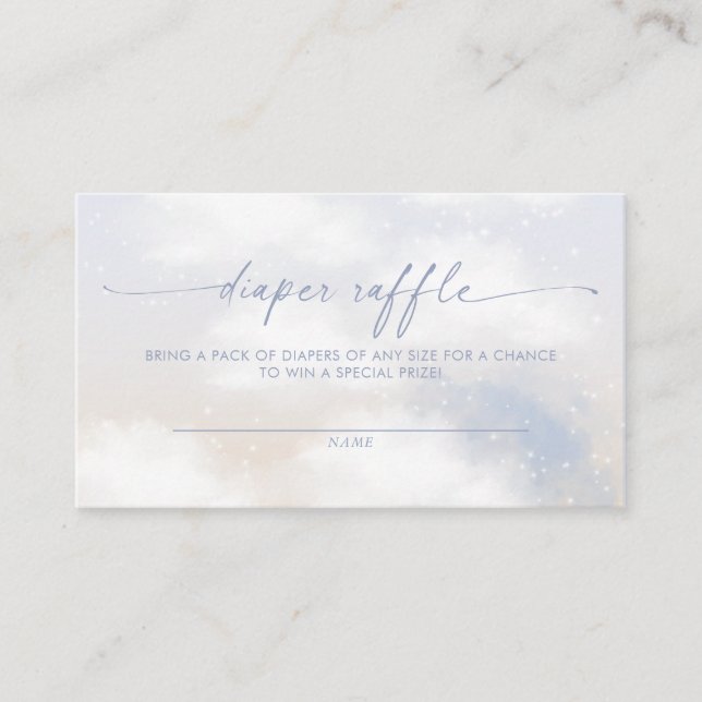 Cartão De Informações Na Nuvem Nove Nuvens Sonhadoras Fralda Raffle (Frente)