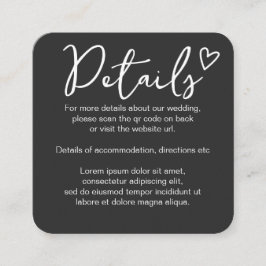 Cartão De Informações Nada de Rico apenas ama o simples código QR